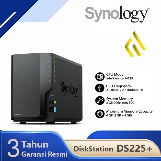 Jual Synology DS225+ DiskStation 2-BAY NAS Server Storage Cloud DS 225 ...