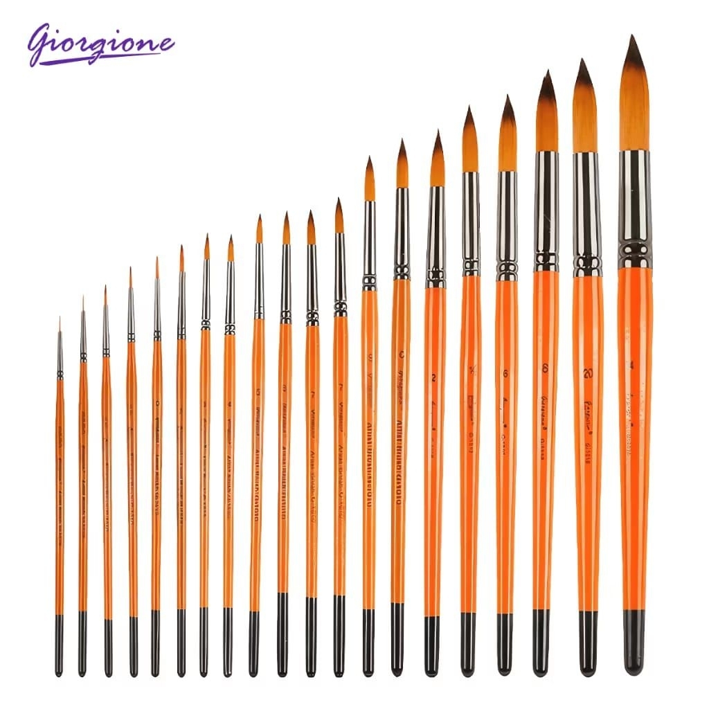 Jual Giorgione Paint Brush Pointed Tip Nylon Brush Round Shape | Kuas ...