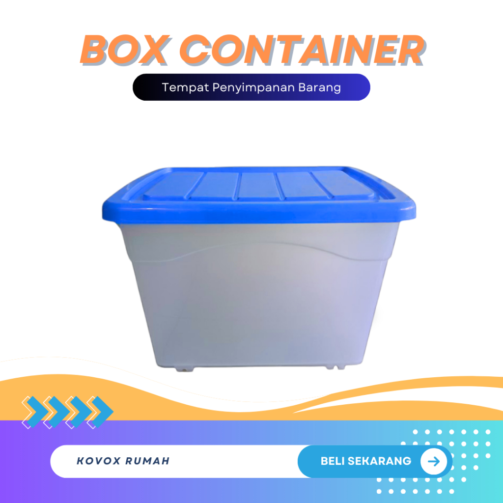 Jual BOX CONTAINER + RODA JUMBO 70 Liter Plastik MURAH Box Kontainer ...
