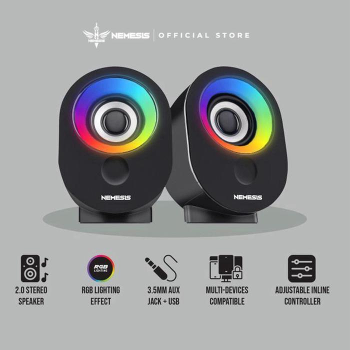 Jual NYK Nemesis SPN09 Bragi RGB Gaming Speaker N09 2.0 Stereo Speaker ...