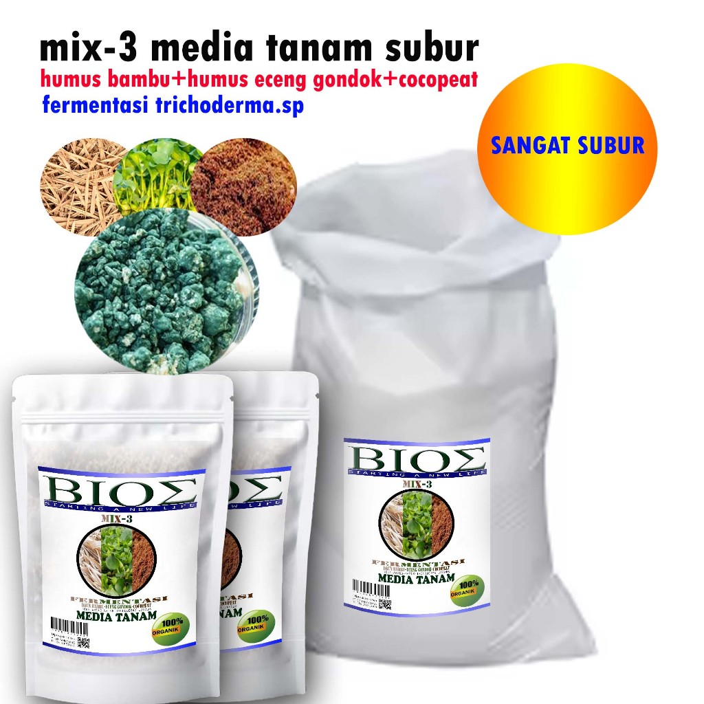 Media tanam 3MIX subur 5 Liter sampai 20 liter permentasi trichoderma sp C4AS115