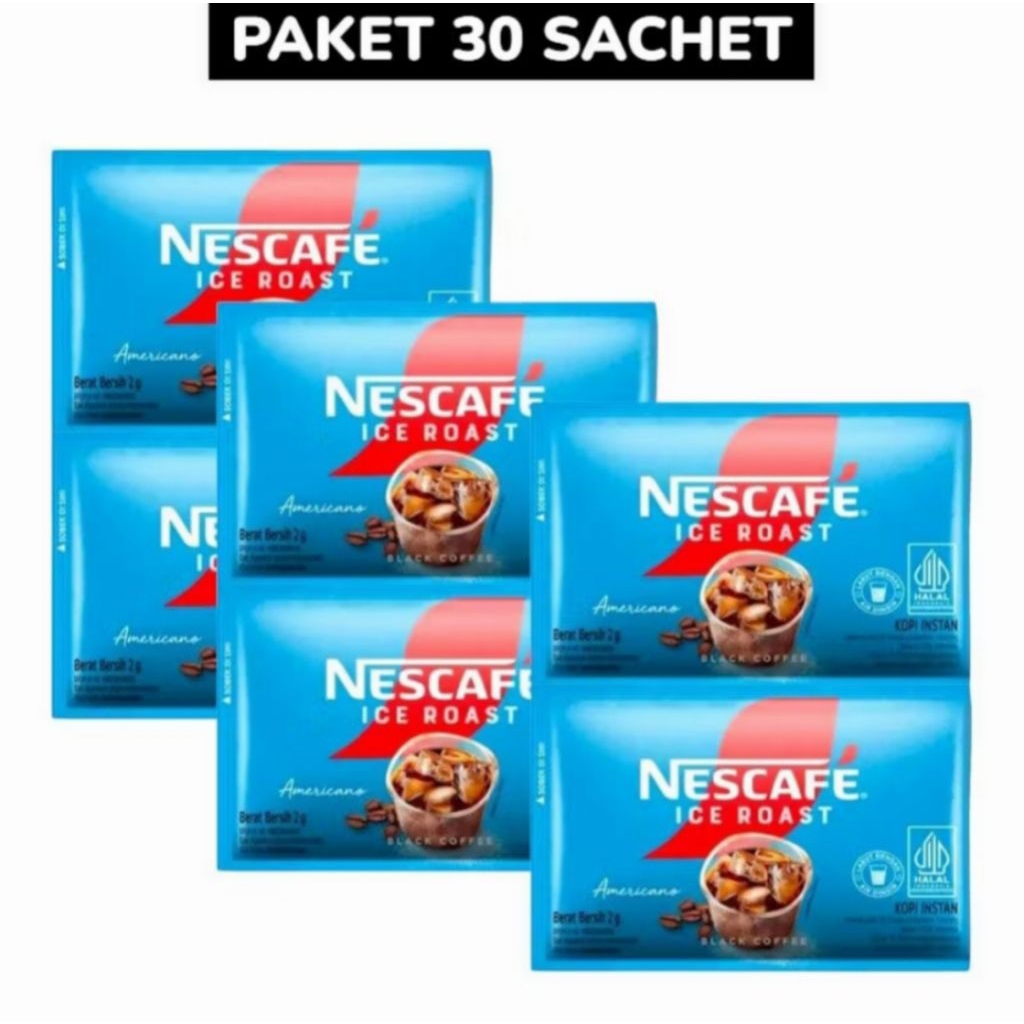 Jual Nescafe Ice Roast Americano Kopi Instan Sachet 2g Isi 30 Sachet ...