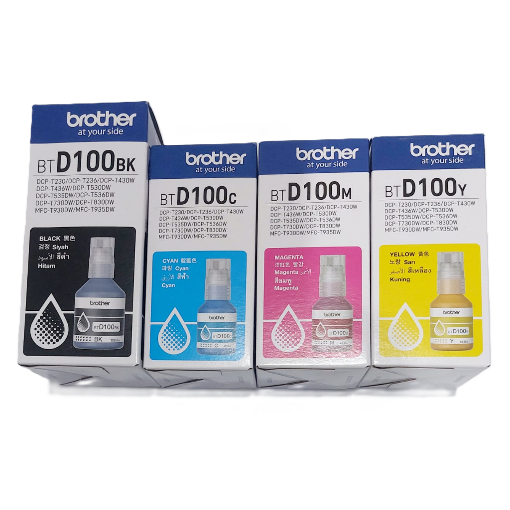 Jual Tinta Brother Original BT D100 Black Cyan Magenta Yellow DCP T230 ...
