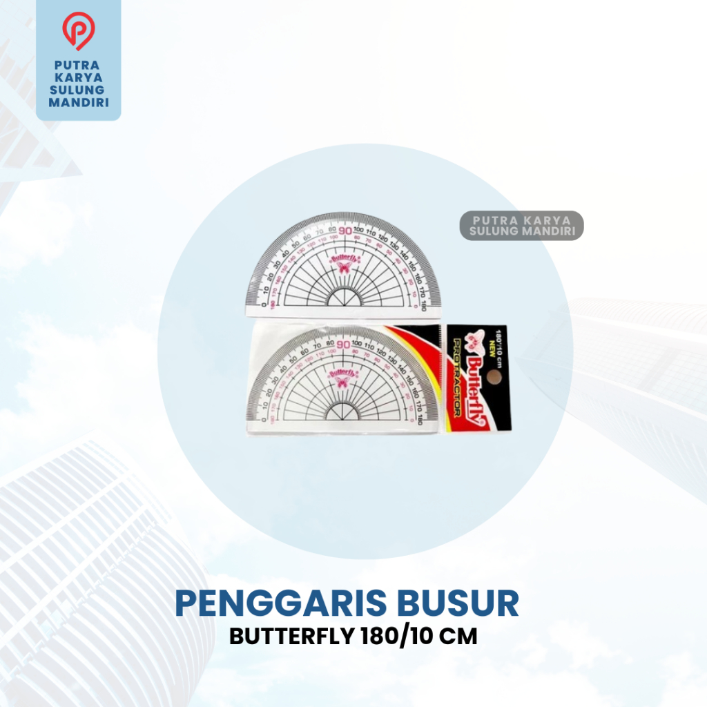 Jual Butterfly Penggaris Protractor Akrilik 180/10 cm 4 Pengukur ...