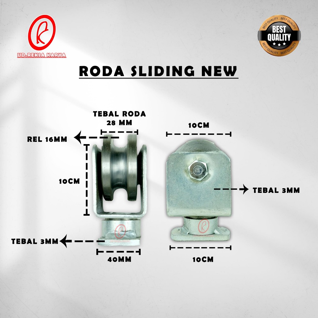 Jual roda sliding new premium 10 cm | roda heavy duty | roda pagar ...