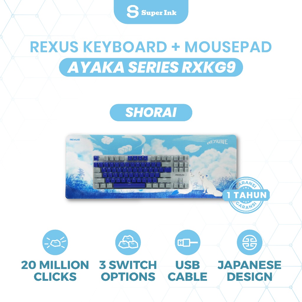 Jual Keyboard + Mousepad REXUS Ayaka Series Shorai RX-KG9 – Keyboard ...