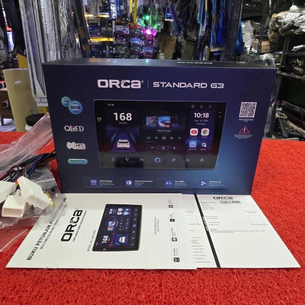 Head Unit Android ORCA STANDARD G3 ADR-9988 NFC RAM 4GB ROM 128GB QLED 9 in