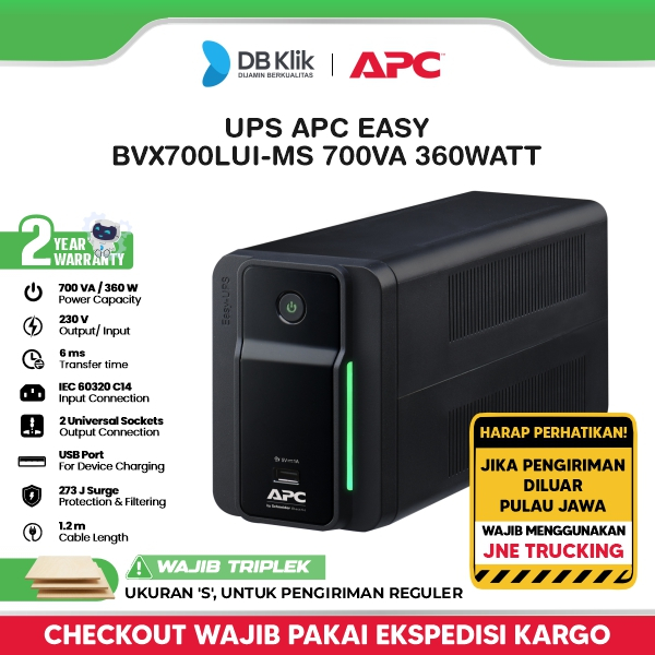 Jual Apc Ups Easy Bvx700Lui-Ms 700Va 360Watt Usb Charging - Bvx700Va ...