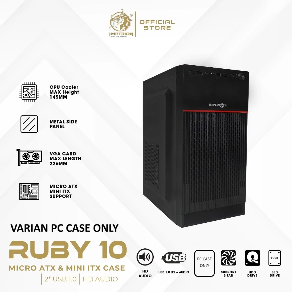 Jual IMPERION RUBY 10 PC CASE M-ATX | Shopee Indonesia
