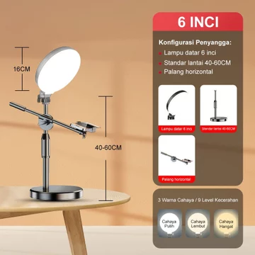 【✨Pilihan Utama Kreator】KAIY 43CM Lampu Konten Kreator Ring Light 210cm Tripod Food Shooting