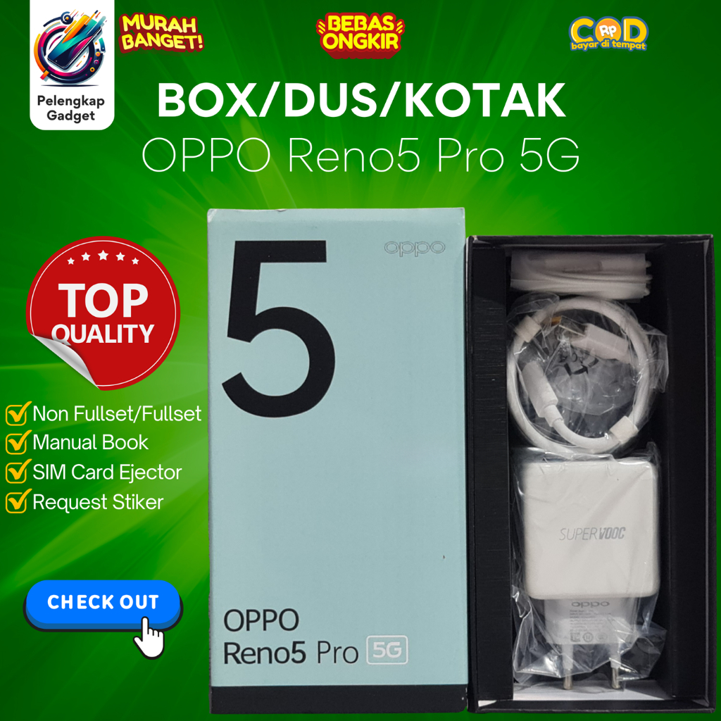 Jual BOX/DUS/KOTAK OPPO Reno5 Pro 5G (CHARGER SUPER VOOC 65w ORIGINAL ...