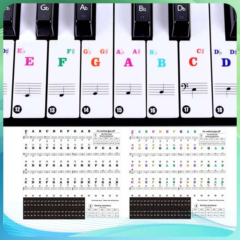 Jual 37/49/54/61/88 Stiker Label Tuts Keyboard Piano Sticker Keyboard ...