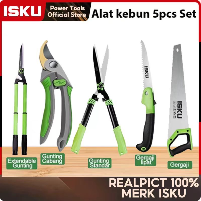 Jual ISKU Gunting Tanaman 5pcs Gunting Dahan Dan Ranting Gergaji Lipat ...