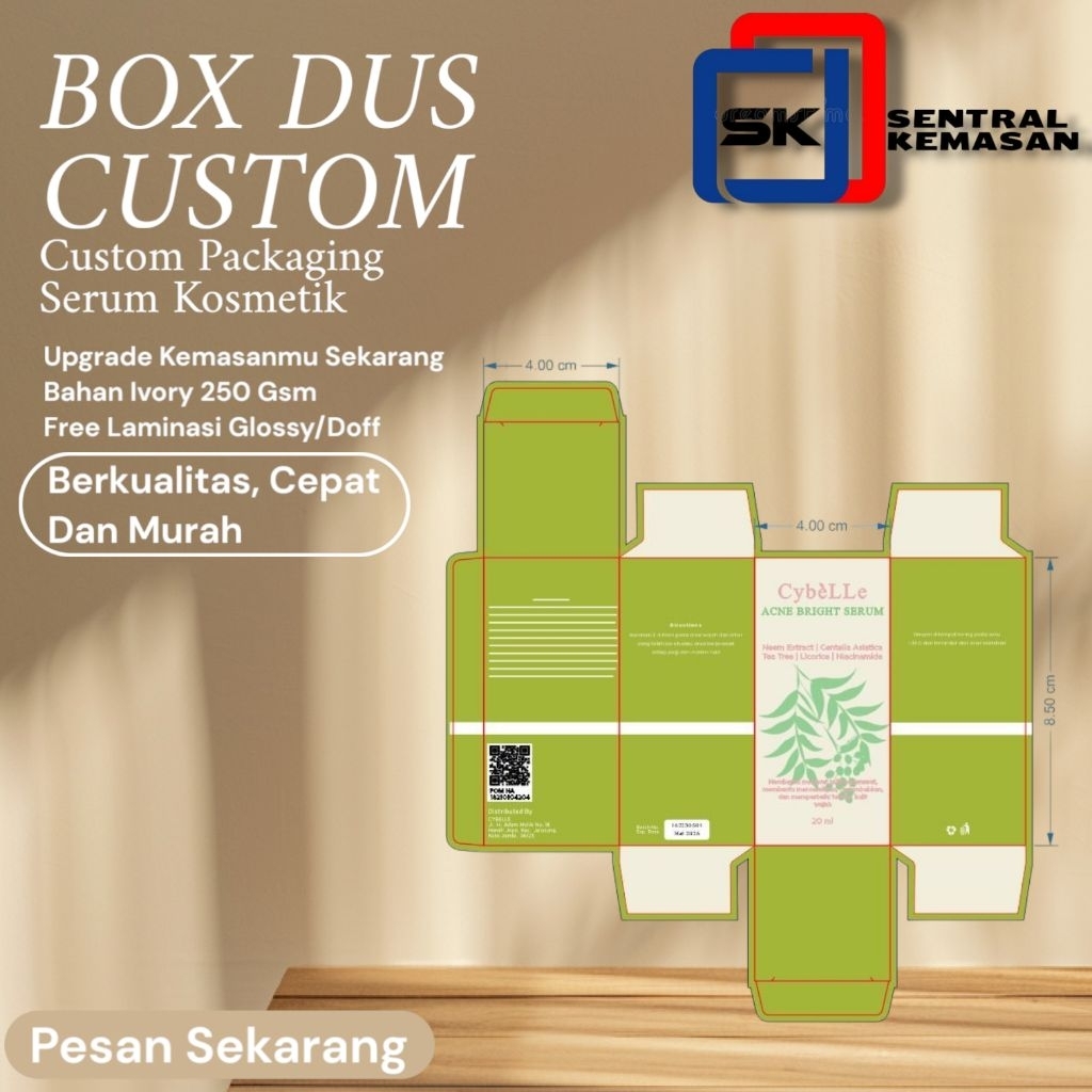 Jual Cetak Box Dus Custom Skin Care Parfum Murah Kekinian | Shopee ...