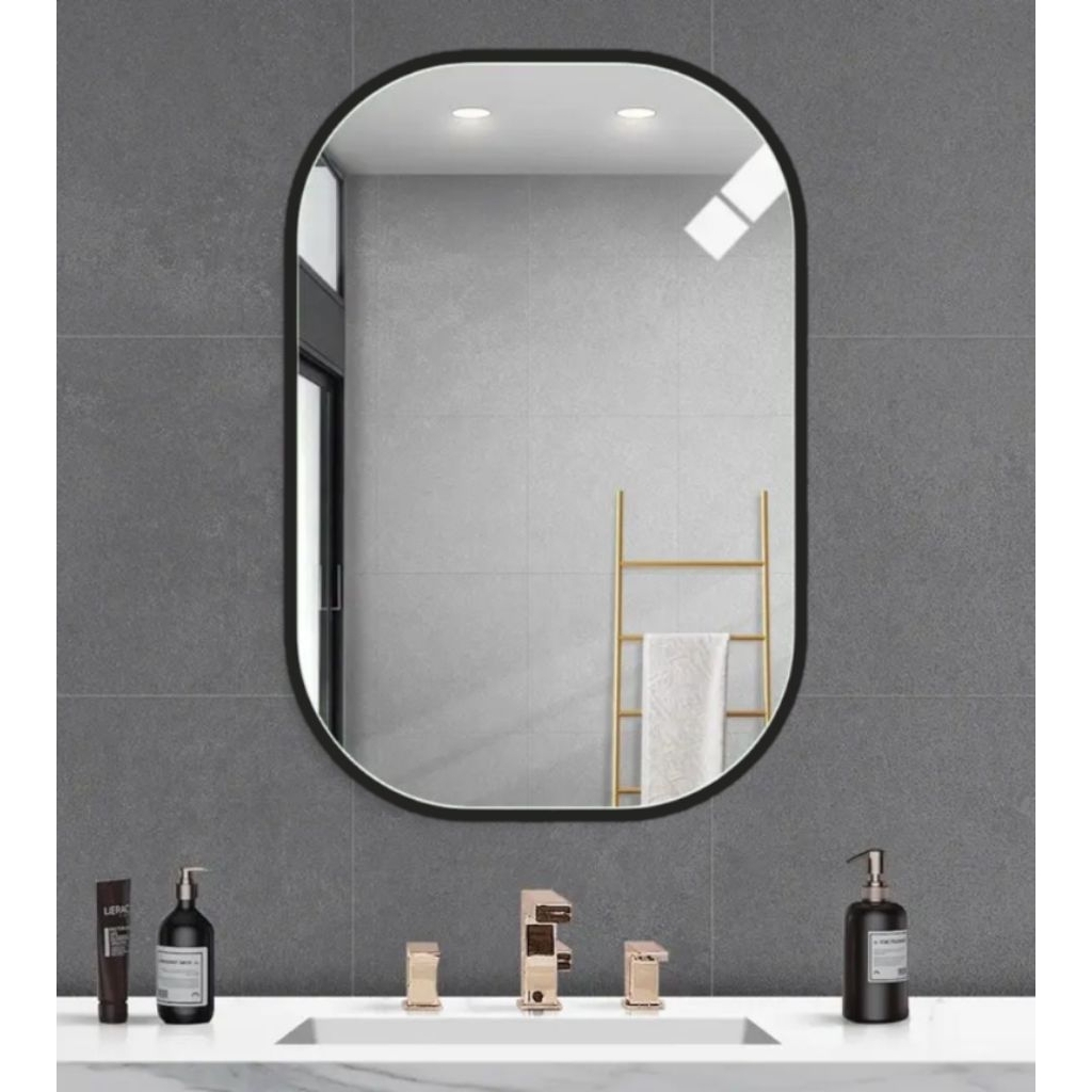 Jual Cermin List Hitam Mirror Kaca Estetik Wastafel Dinding Rias Make ...