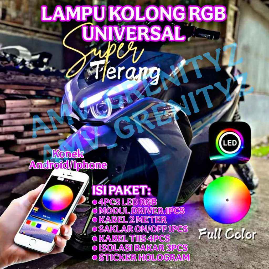 Jual Paket Lampu kolong motor smart Rgb Koneksi bluetooth cocok semua ...