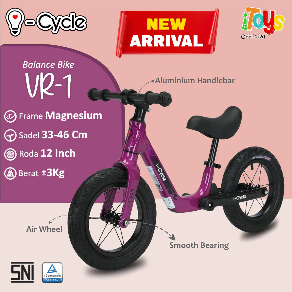 Jual Balance Bike ICYCLE (VR-1) Push Bike | Sepeda Keseimbangan Anak 12 ...