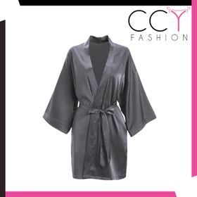 CCY FASHION Kimono Set G String Baju Tidur Wanita Bahan Satin Lengan Pendek