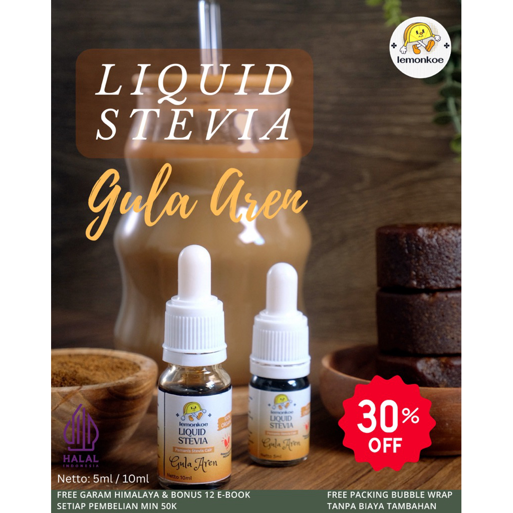 Lemonkoe Stevia Cair Gula Aren 5ml 10ml Cocok utk Diet Diabetes Original Alami
