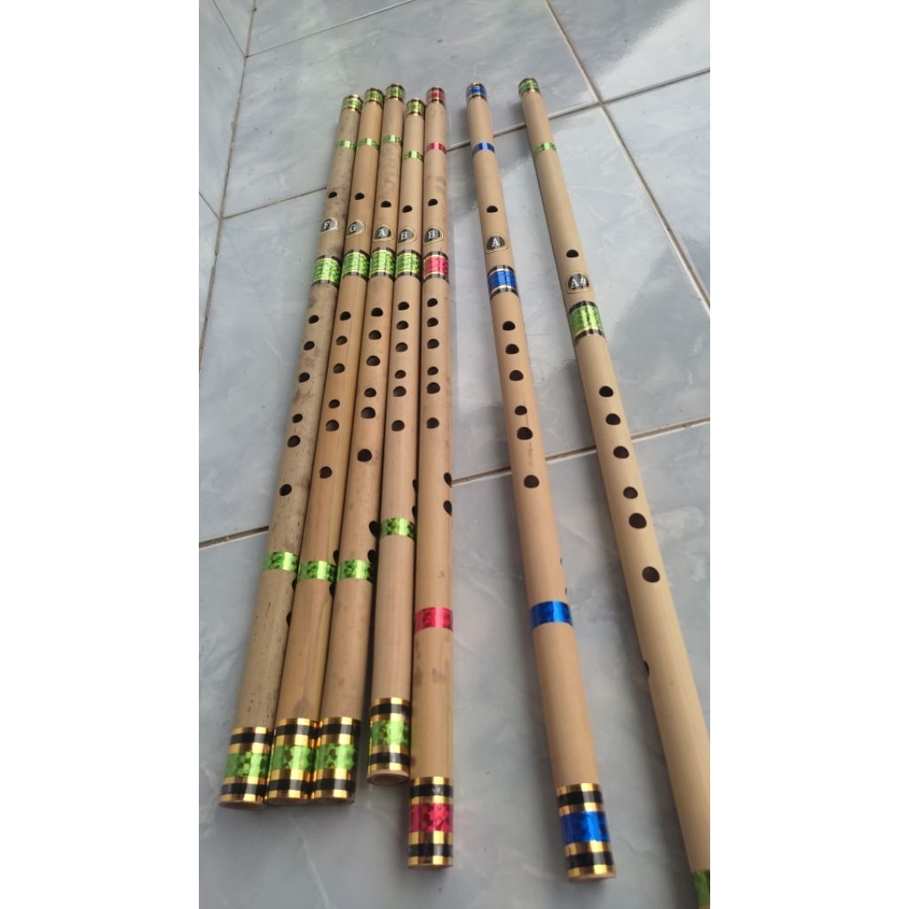Jual Suling Bambu satu set Nada C bass, D bass, E bas, F bas, G, A, B ...