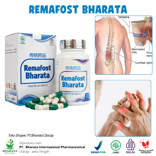 REMAFOST BHARATA 50 Kapsul - Obat Herbal Nyeri Sendi, Asam Urat Dan Saraf Kejepit
