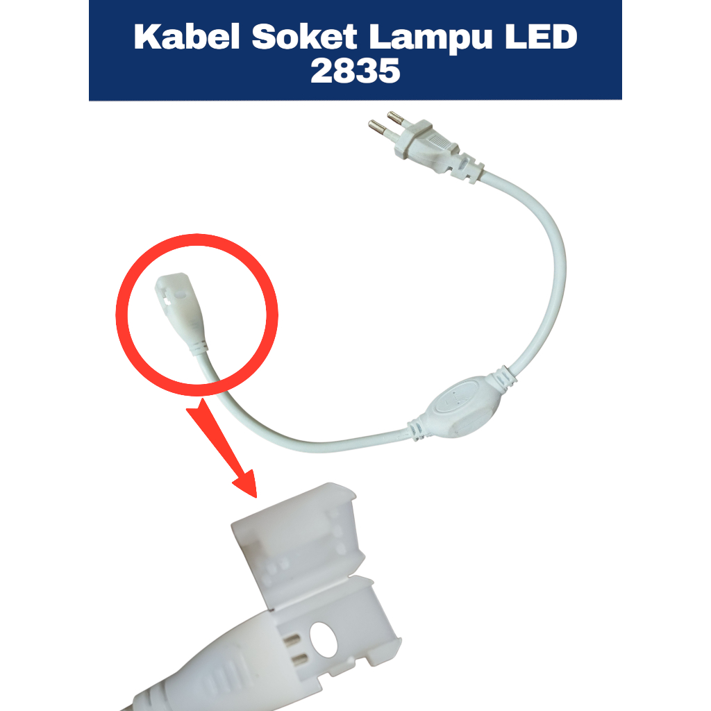 Jual Kabel Power Colokan Lampu LED 2835 Strip 220V Plug Soket | Shopee ...