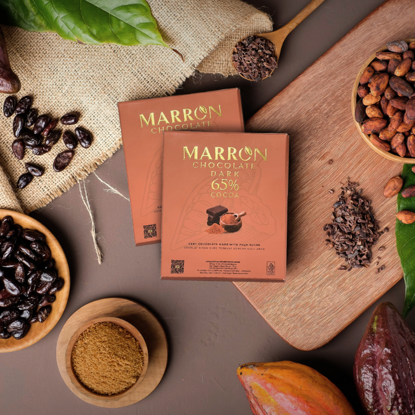 Jual Marron Chocolate Couverture Dark 65% Cocoa 50gr | Cokelat Vegan ...