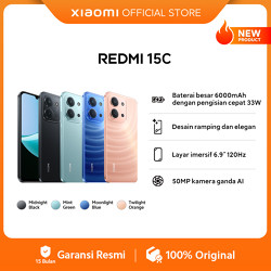 Xiaomi Redmi 15C (6GB/128GB) (8GB/256GB) | Baterai besar 6000mAh dengan pengisia