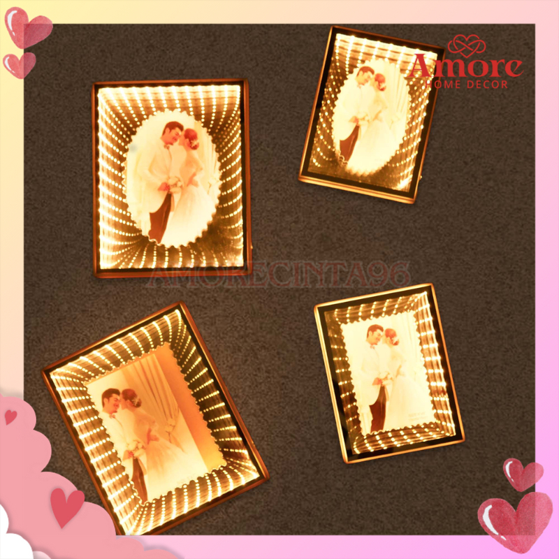 Jual Bingkai Foto Lampu LED 3D / Pigura Berlian Lampu / Aesthetic Frame ...