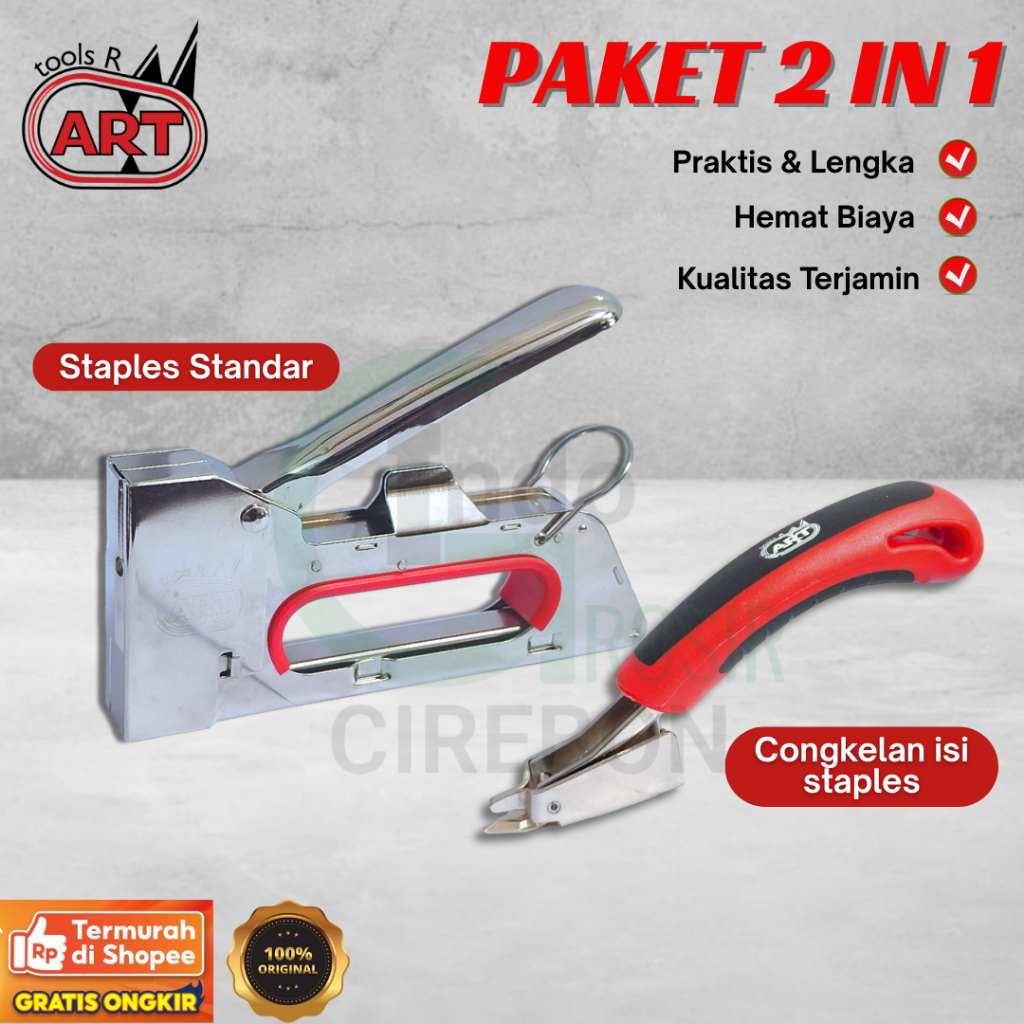 Jual Staple Gun Tacker R23 + Congkelan Isi Staples ART | Shopee Indonesia