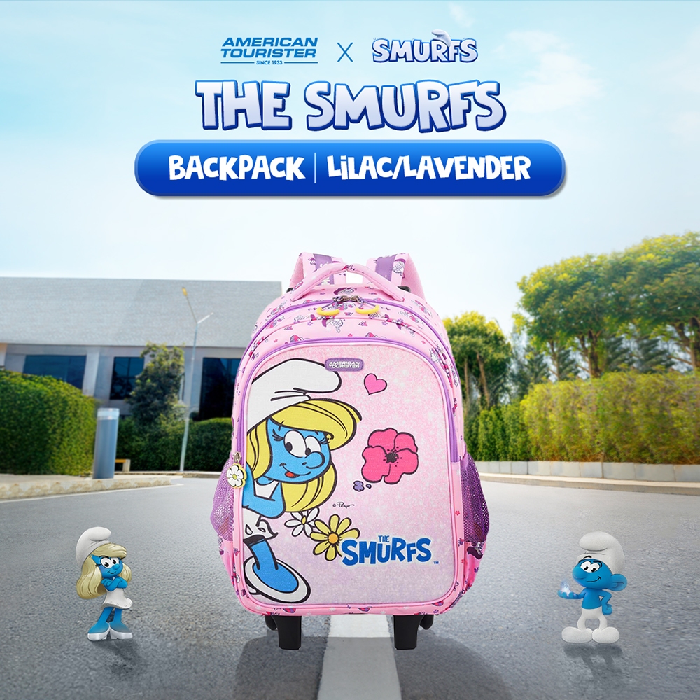 Jual American Tourister The Smurfs Wheeled Backpack Lilac/Lavender ...