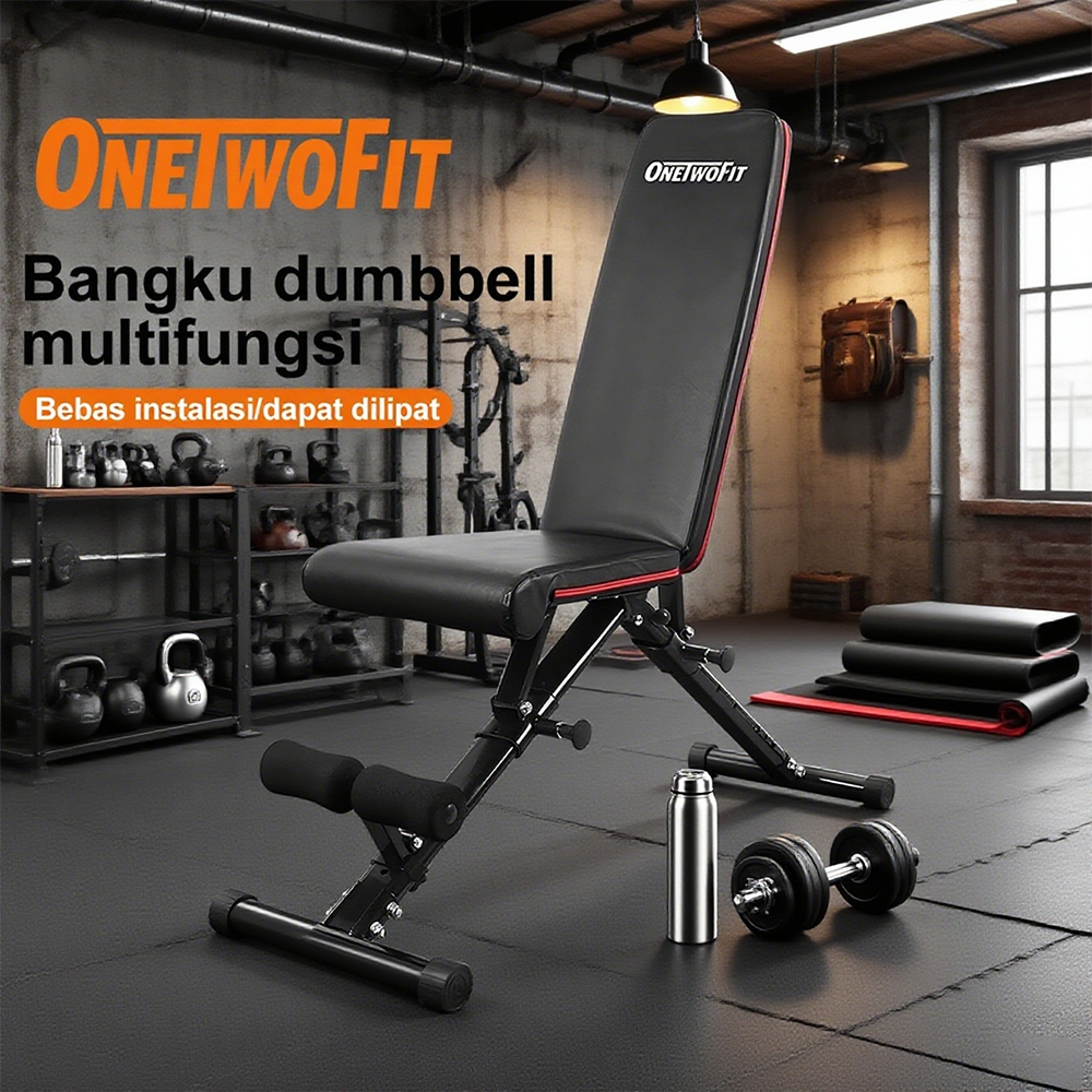 Jual OneTwoFit Bangku Dumbbell BENCH BERKUALITAS TINGHI 550 LBS Rangka ...