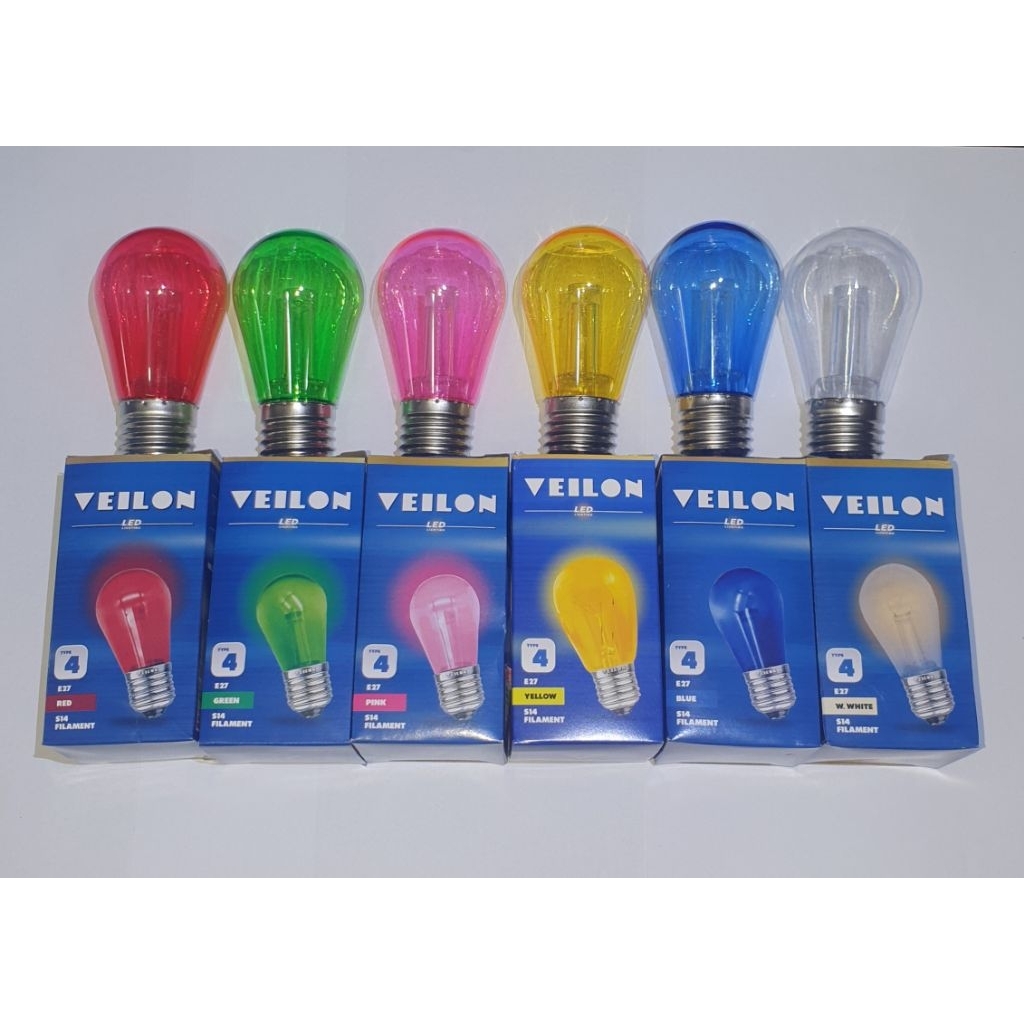 Jual Lampu Bohlam Veilon LED 4W warna warni | Shopee Indonesia