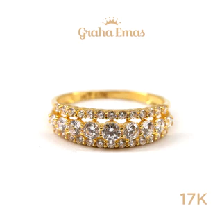 Graha Emas Cincin Emas Kuning Bentuk 17K - Yellow Gold Model Ring 17 Carat M612