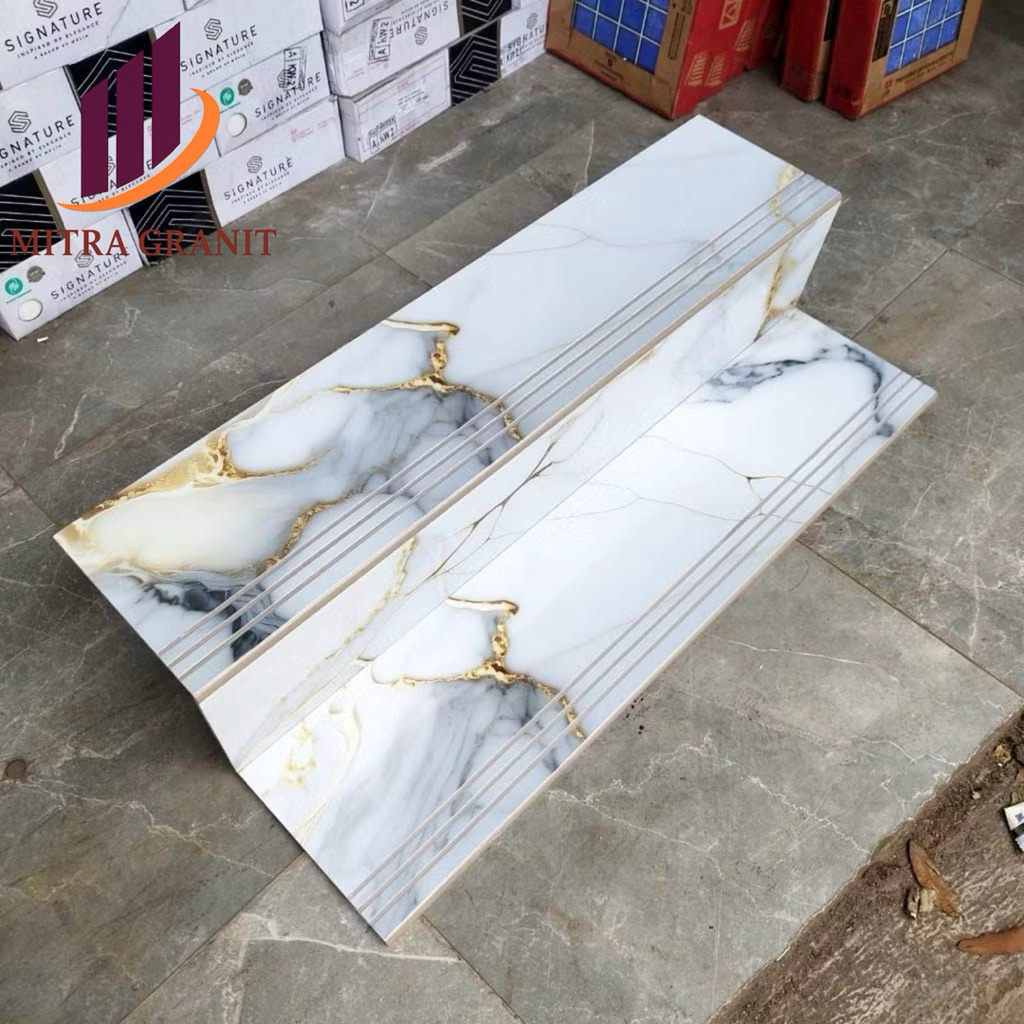 Jual GRANIT TANGGA MOTIF MARMER CUSTOM UKURAN 30x120 20x120 PREMIUM ...