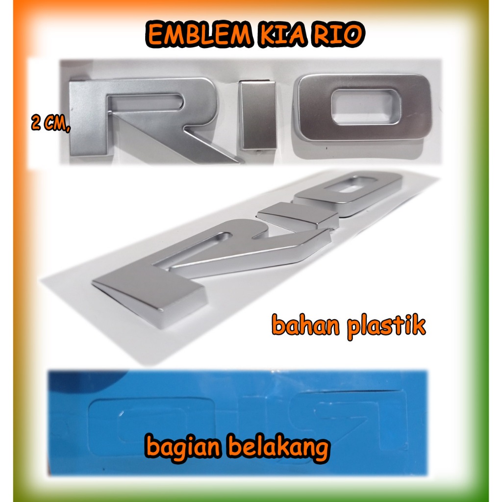 Jual Emblem Kia RIO bahan Plastik Ready black dan silver | Shopee Indonesia