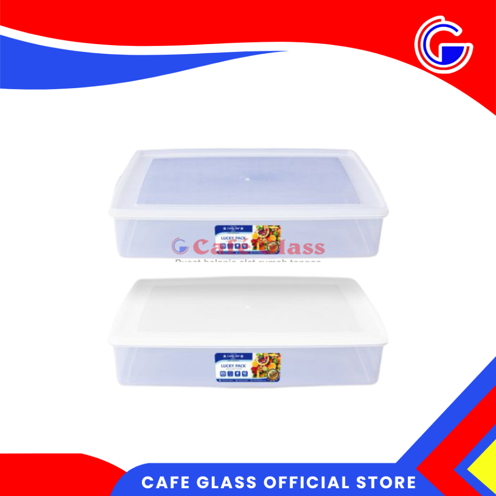 Lucky Star Lucky Pack 3.5L - Wadah Kotak Makan Bening - Toples Plastik Jumbo Kedap Udara Box Donat Sayur Buah 2482