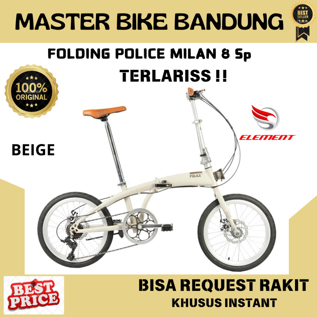Jual Sepeda Lipat / Folding Police Milan 8 Sp 16