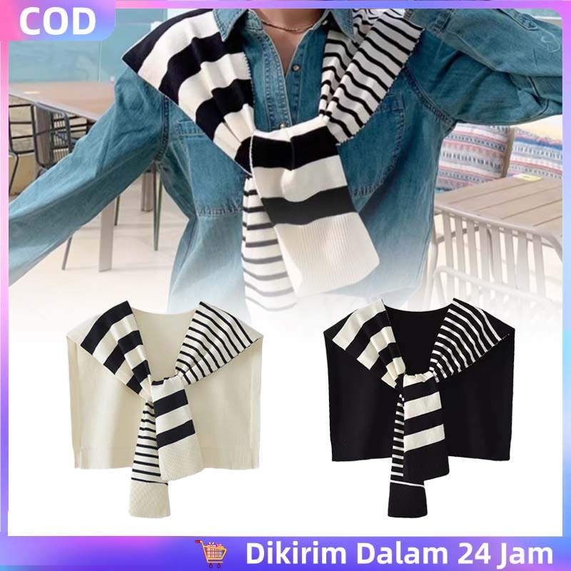 Jual Fake Collar Strip Aksesoris Baju Syal Leher Rajut Korea Tebal ...