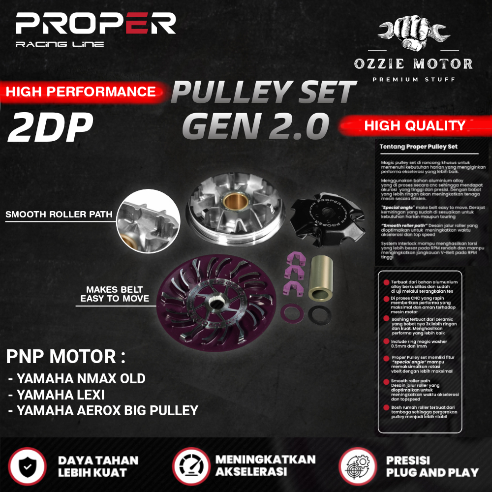 Jual PROPER RACING LINE MAGIC PULLEY SET GEN 2.0 YAMAHA NMAX OLD LEXI ...