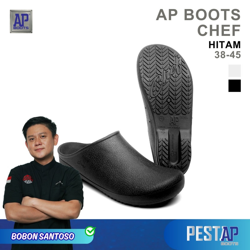 Jual AP Boots AP Chef Hitam - Sepatu Slip On Dapur | Shopee Indonesia