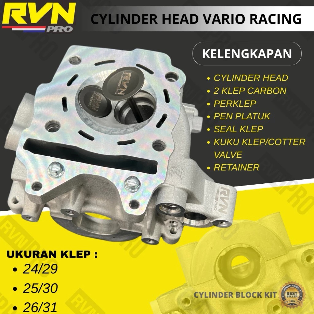 Jual CYLINDER HEAD BLOCK BLOK HEAD CNC RVN RACING VARIO 125 150 PCX 150 ...