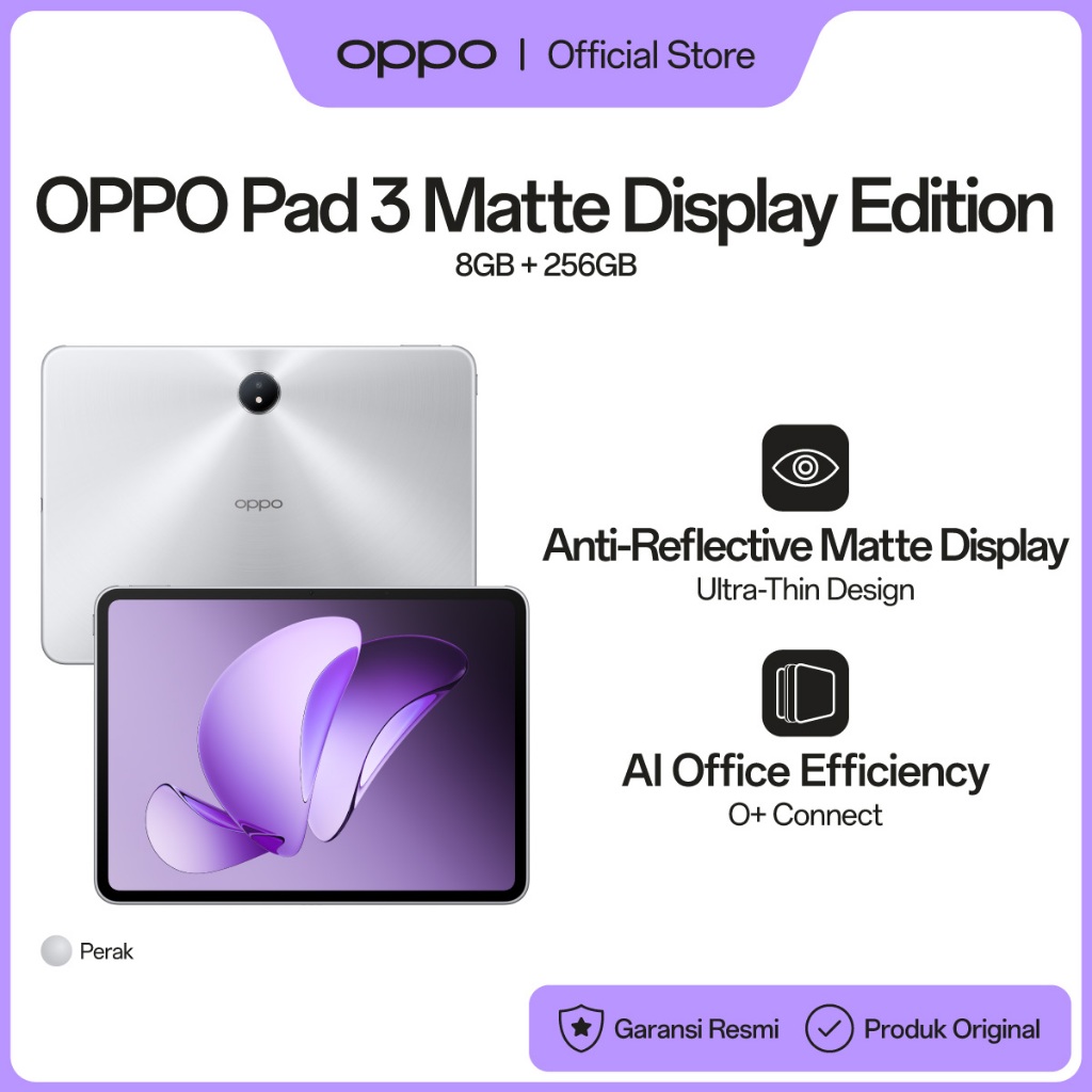 Jual OPPO Pad 3 8GB/256GB Anti-Reflective Matte Display Edition