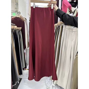 S 6XL Rok Maxi Satin Rok Pelukan Pinggul Wanita Kantor Rok Ekor Ikan Satin Kasual Dan Serbaguna