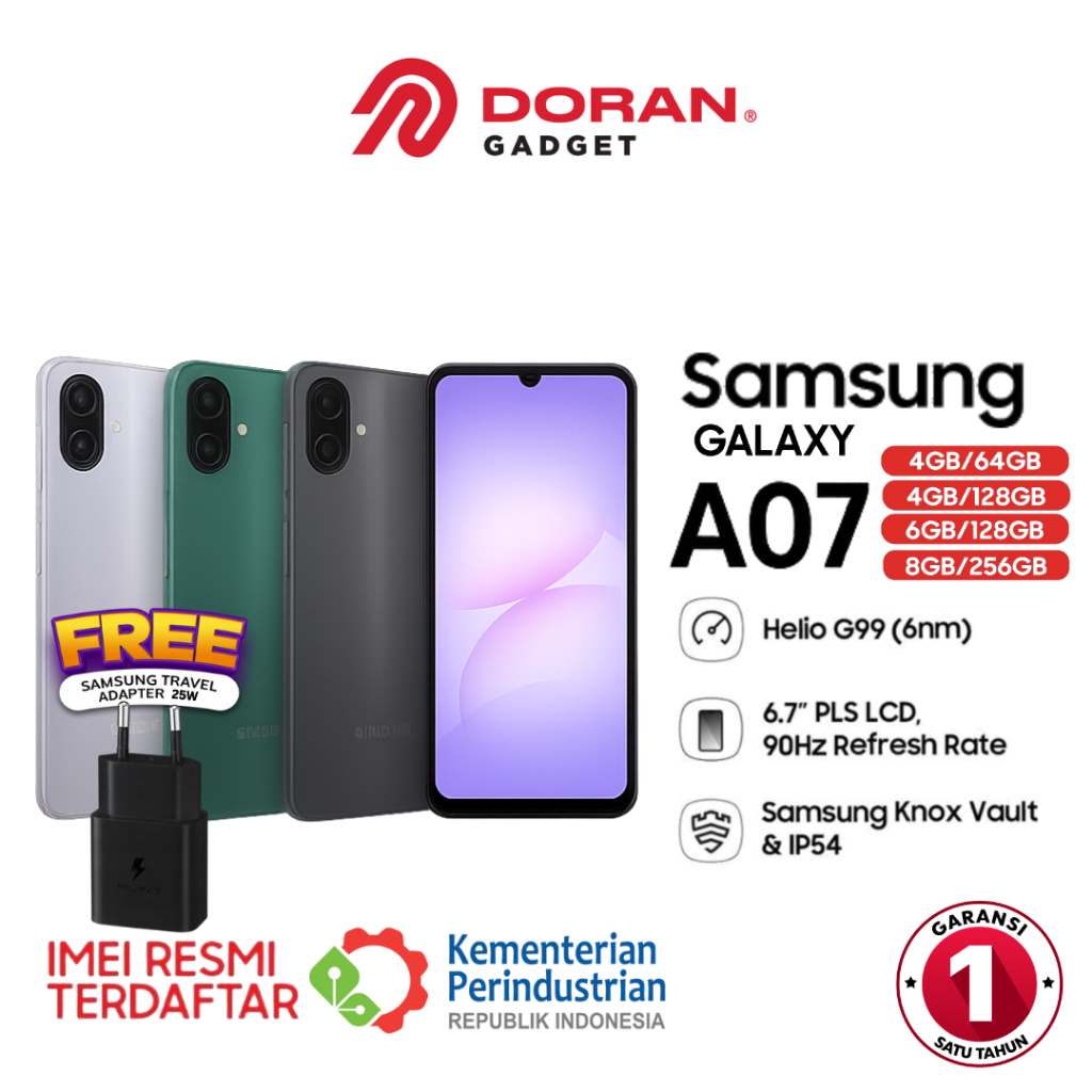 Jual Samsung Galaxy A07 4/64GB 4/128GB 6/128GB 8/256GB - Garansi SEIN 1