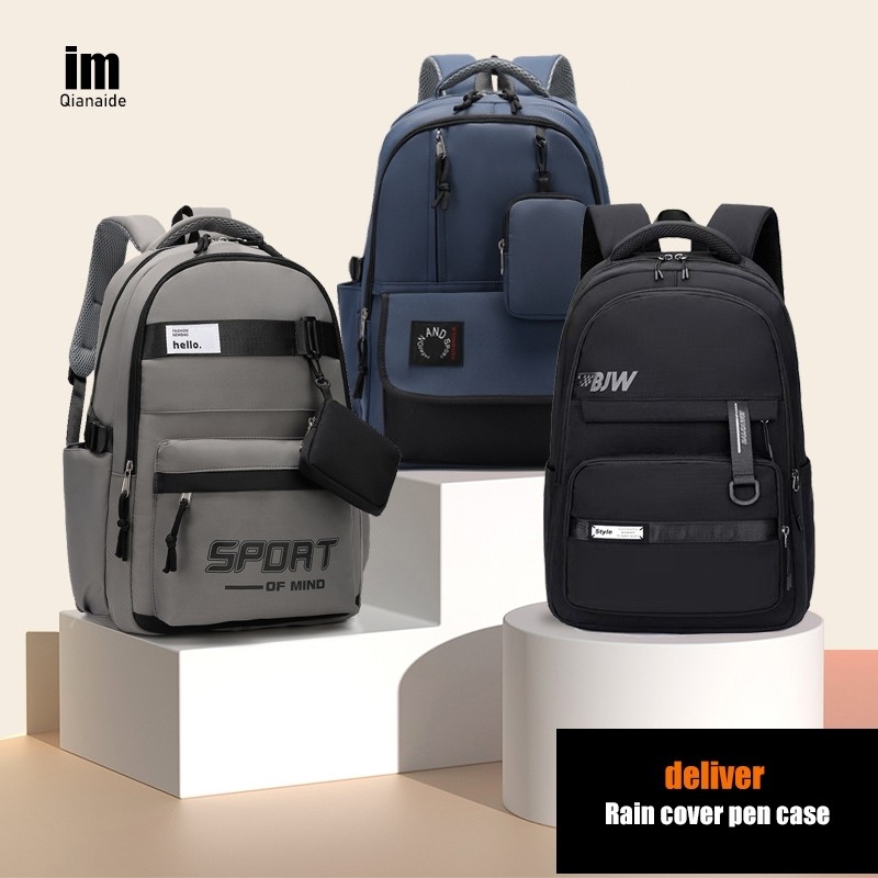 Tas Sekolah SMP SMA 2025 Model Baru Tas Ransel Pria Remaja Anti Air Kapasitas Besar Ringan - Backpack High Quality