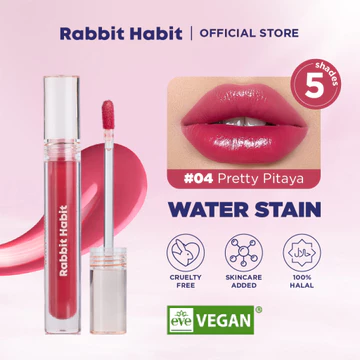 Rabbit Habit Lip Tint Water Stain Long Lasting Hydrating Lip Gloss Tahan Lama Dan EVE Vegan