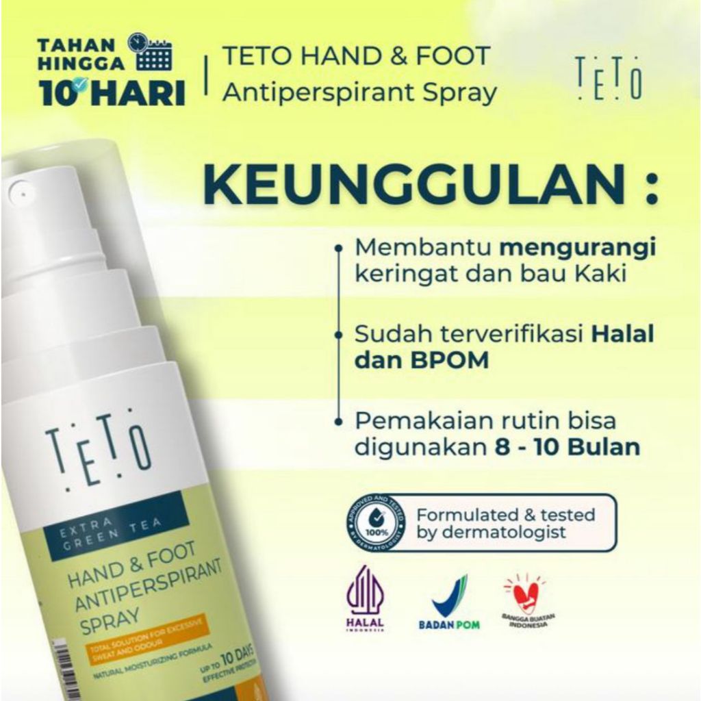 Jual TETO Hand and Foot Antiperspirant Spray 30ml | Shopee Indonesia