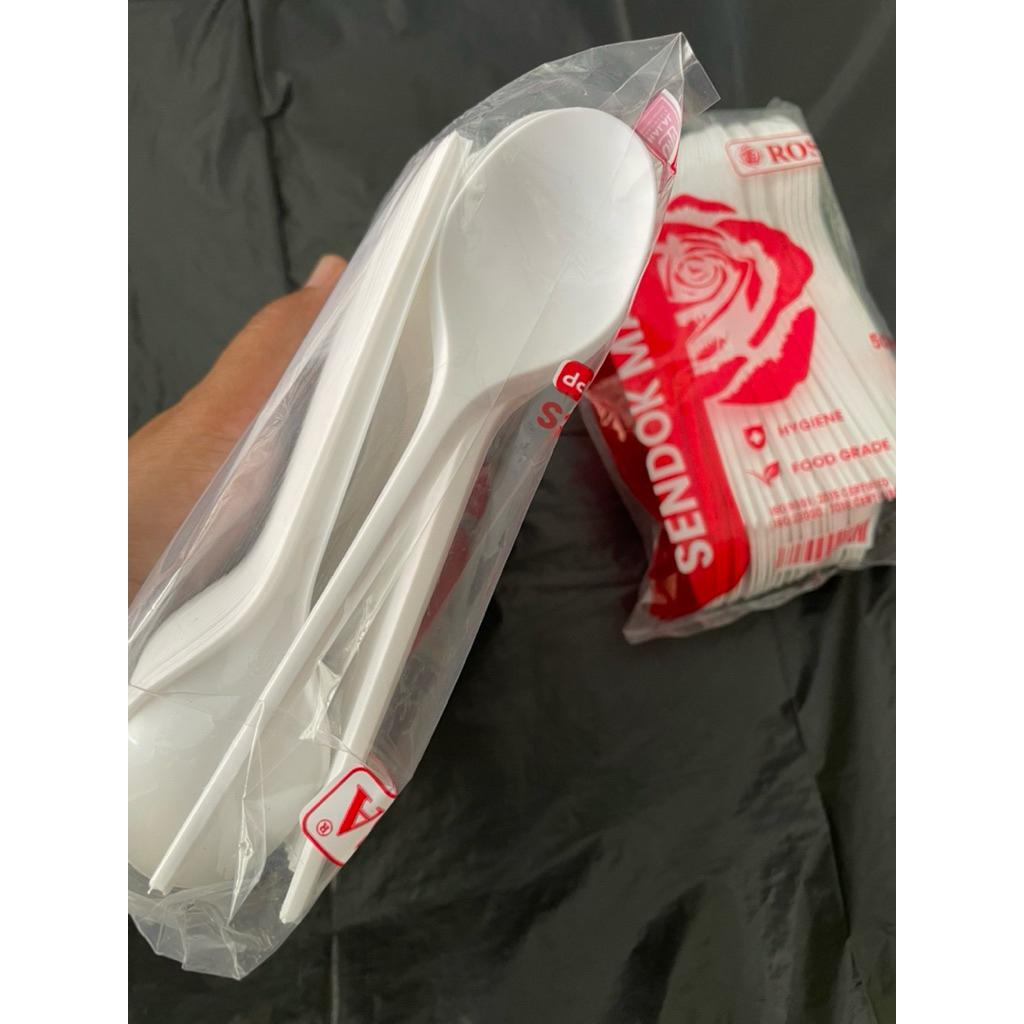 Jual Sendok Makan plastik putih ROSA (50pcs) | Shopee Indonesia