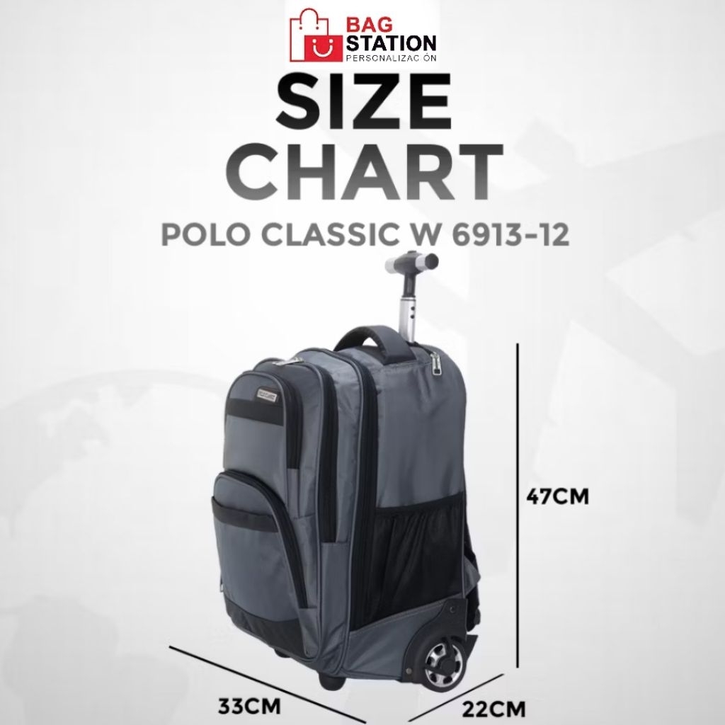 Jual NEW TAS RANSEL TROLI TROLLEY BACKPACK POLO CLASSIC ORIGINAL 2 RODA ...